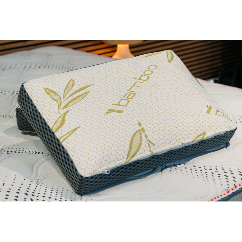 Oreiller mémoire de forme bambou tissu airflow | Isoplast literie Réunion