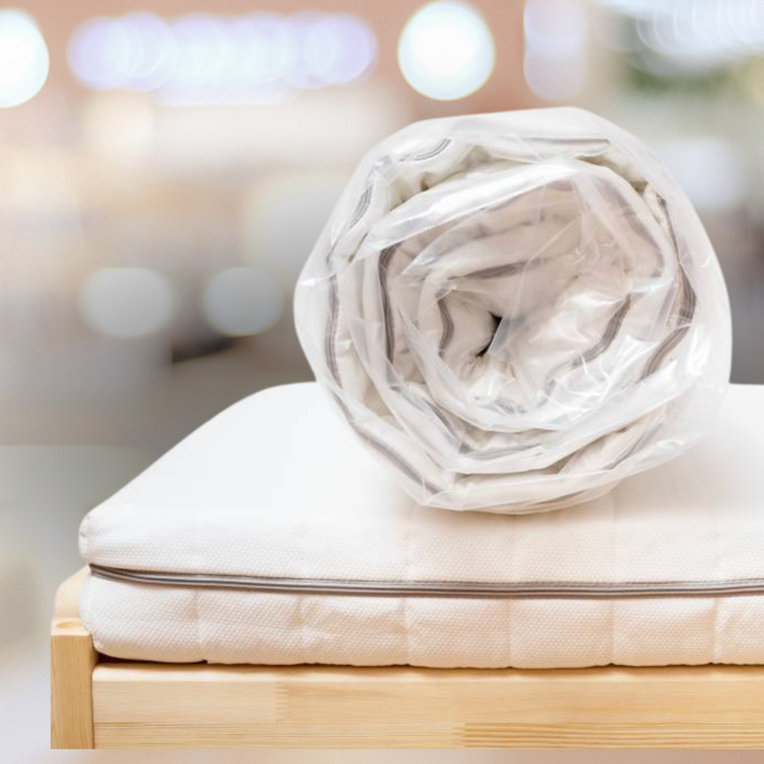 Matelas roulé prêt à être installé